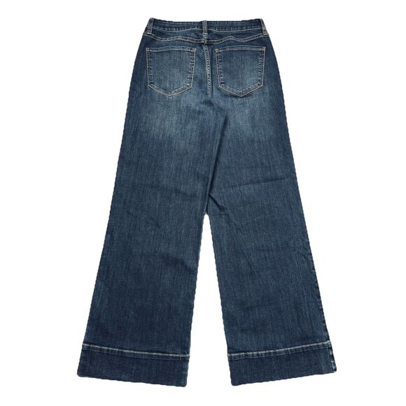 Ana Wide Leg Jeans 4 (27x29.5) Dark Wash Blue High Rise Denim Stretch Womens - Picture 3 of 9
